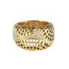 Bague Nid d'abeille et diamants