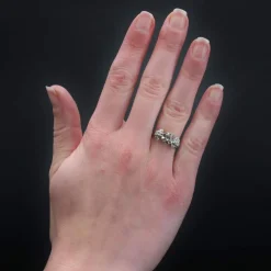 Bague noeud art déco diamants