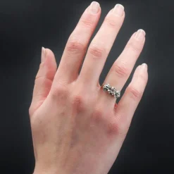 Bague noeud art déco diamants
