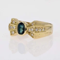 Bague noeud d'occasion saphir diamants