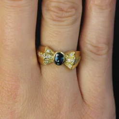 Bague noeud d'occasion saphir diamants