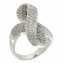 Bague noeud en or blanc avec diamants