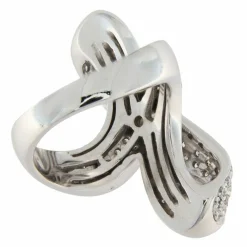 Bague noeud en or blanc avec diamants