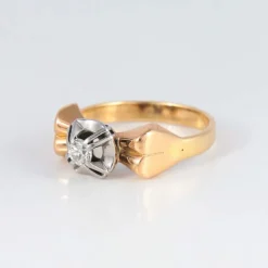 Bague noeud en or et diamant années 40