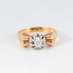 Bague noeud en or et diamant années 40