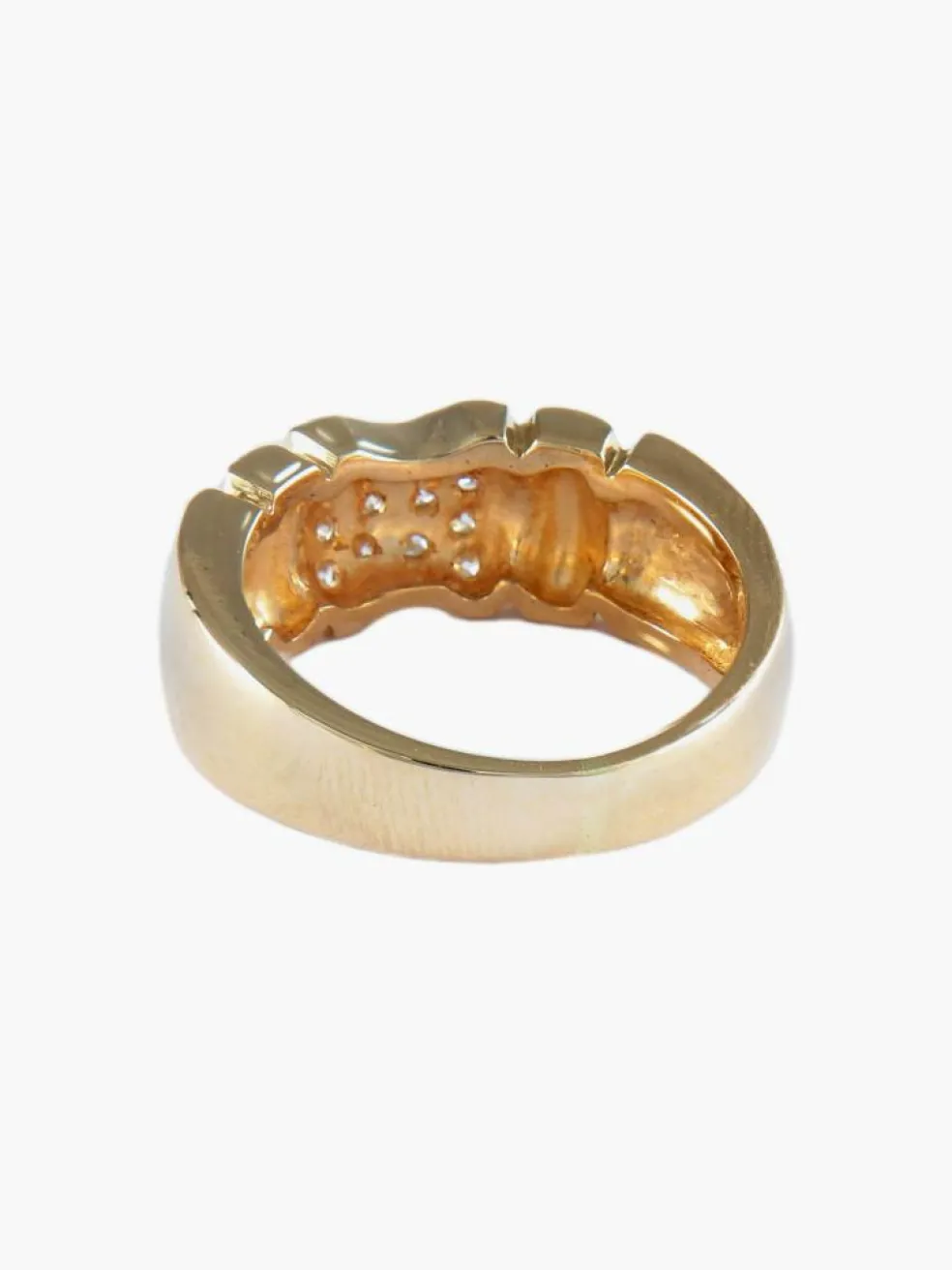 BAGUE "NOEUD" OR JAUNE & DIAMANTS