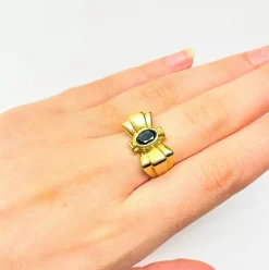 Bague Noeud Or Saphir