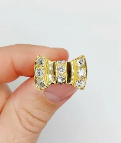 Bague noeud XXL Art Déco or jaune, 2,46 carats de diamant (circa 1950)