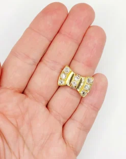 Bague noeud XXL Art Déco or jaune, 2,46 carats de diamant (circa 1950)