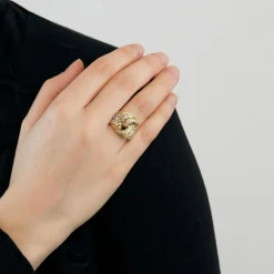 Bague nouée pavage diamants