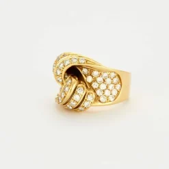Bague nouée pavage diamants