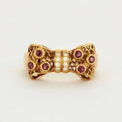 Bague Nœud Diamants et Rubis