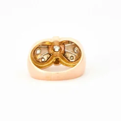 Bague nœud diamants or jaune