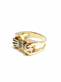 Bague nœud papillon en or rose et diamant