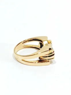 Bague nœud papillon en or rose et diamant
