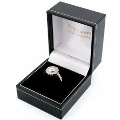 Bague octogonale en platine et diamants
