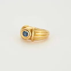 Bague Oeil Bleu or jaune et saphir