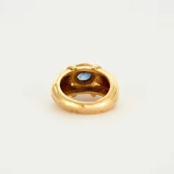 Bague Oeil Bleu or jaune et saphir