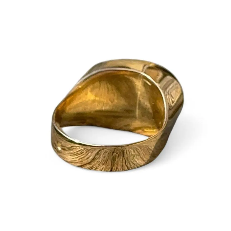 Bague oeil de tigre or jaune 18 carats