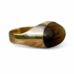 Bague oeil de tigre or jaune 18 carats