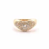 Bague ondulée en or jaune, diamants