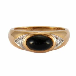 BAGUE ONYX & DIAMANTS