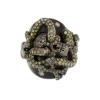 Bague Onyx diamants et émeraudes