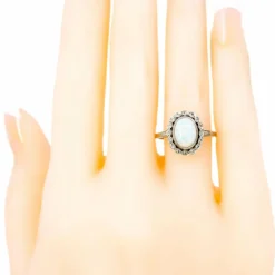 Bague Opale Diamant Platine