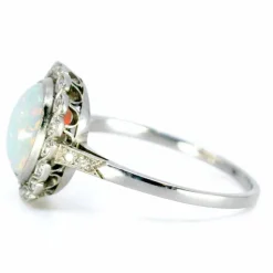 Bague Opale Diamant Platine