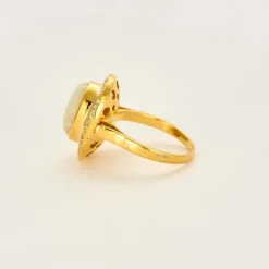 Bague opale diamants
