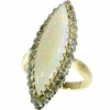 Bague opale et diamant