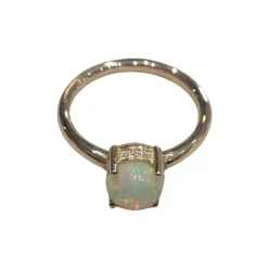 Bague opale et diamant