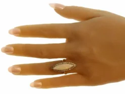 Bague opale et diamant