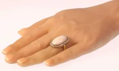 Bague opale et diamants
