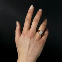 Bague opale or rose