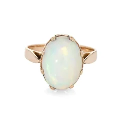 Bague opale éthiopienne bijoux de cocktail vintage en or jaune