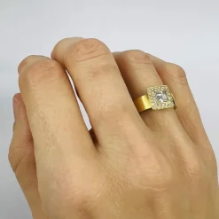 Bague Or avec Diamant Central