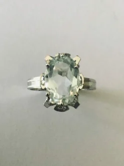 Bague Or blanc & Aigue-Marine