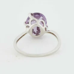 Bague Or Blanc - Améthyste et Diamants
