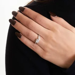 Bague or blanc 18 carats diamants