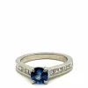 Bague Or Blanc 18 Carats Saphir et Diamants 0.800 Carats