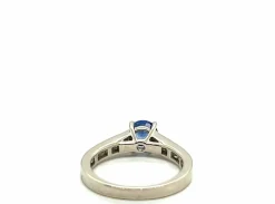 Bague Or Blanc 18 Carats Saphir et Diamants 0.800 Carats