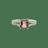 Bague or blanc 18 carats sertie d'une tourmaline et diamants naturels