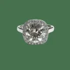 Bague Or Blanc - Diamant Central 4,08 carats