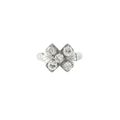 Bague or blanc & diamants