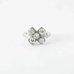 Bague or blanc & diamants