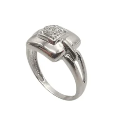 Bague or blanc & diamants