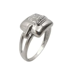 Bague or blanc & diamants