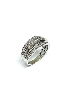 Bague or blanc 2 lignes de diamants