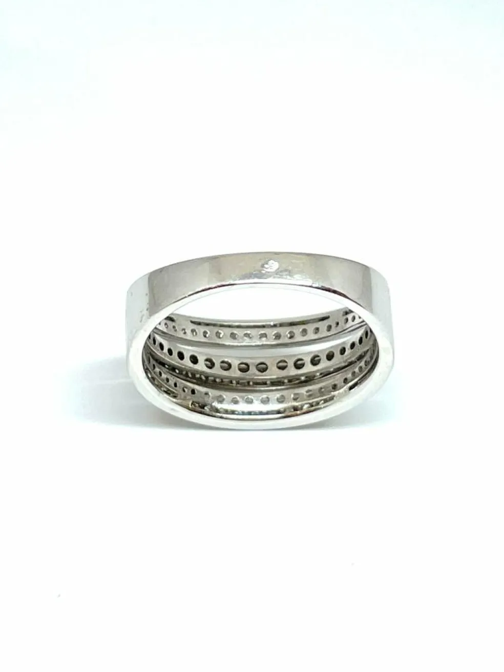 Bague or blanc 2 lignes de diamants